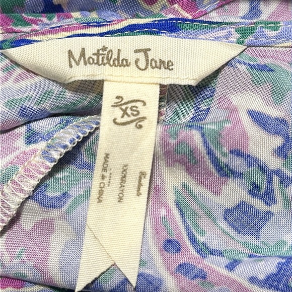 Matilda Jane Multi-Colored Paisley & Floral Print Flowy Shirt, Size XS / Ww-44 - Picture 6 of 6